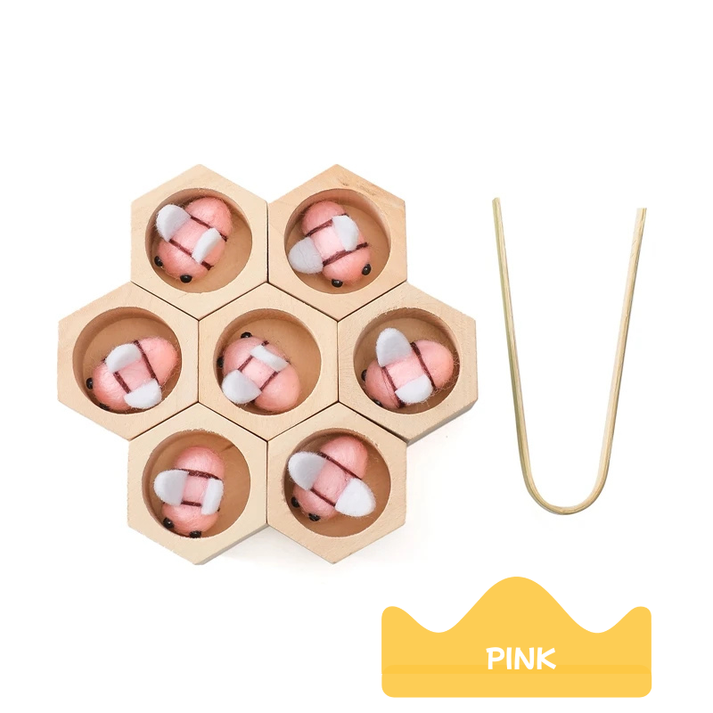 Montessori wooden bee sorting counting game for toddlers — CC's Sensory Play Australia