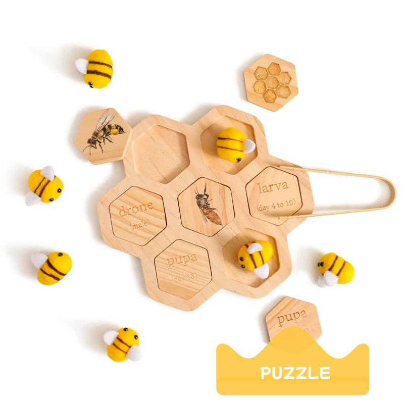 Montessori wooden bee sorting counting game for toddlers — CC's Sensory Play Australia