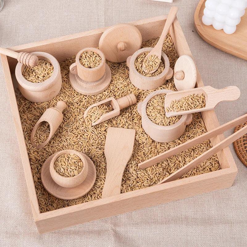 Bamboo tea sensory play set for toddlers imaginative play — CC's Sensory Play Australia
