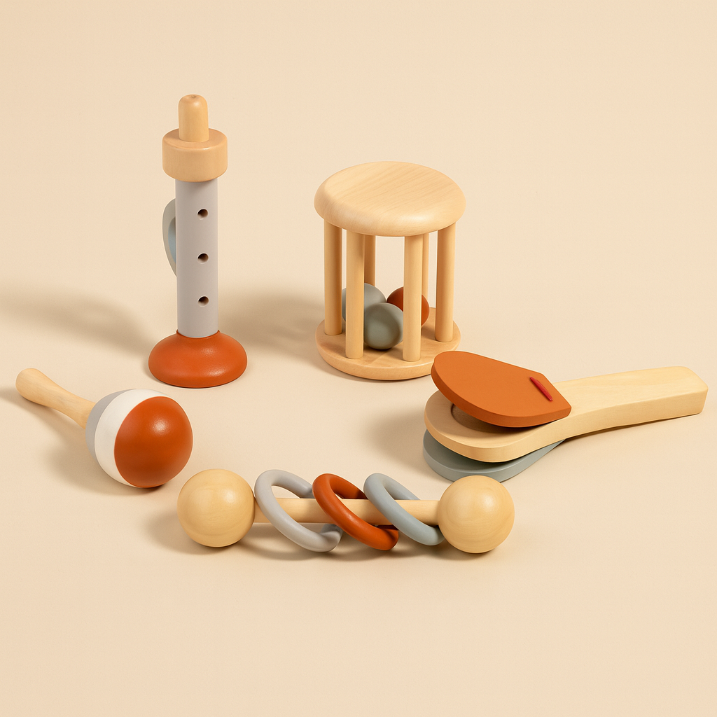 Wooden Baby Musical Instrument Set – 5 Piece Montessori Music Toys