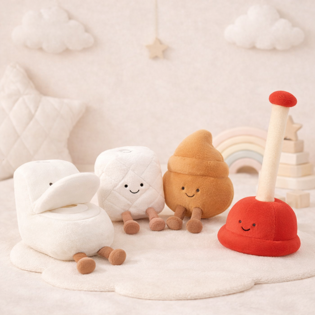 Cheeky toilet friends kawaii plush toys for toddlers — CC's Sensory Play Australia