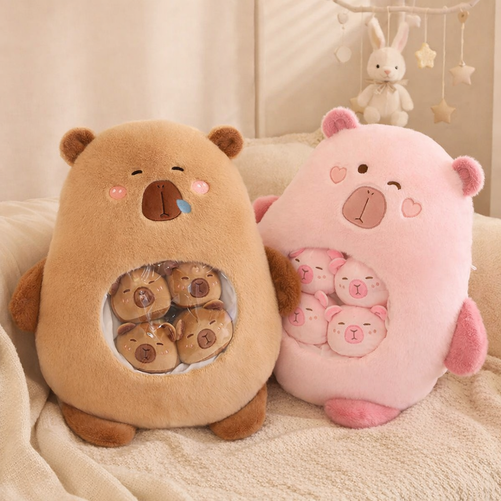 Capybara family plush set for kids — CC's Sensory Play Australia