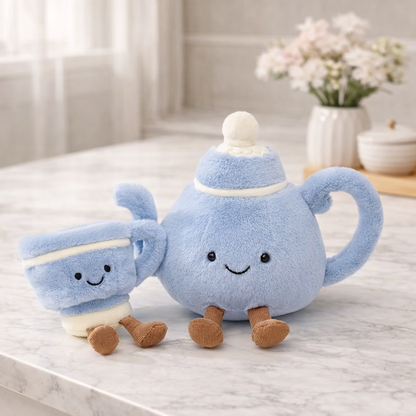 Kawaii teapot party buddies plush toys for toddlers — CC's Sensory Play Australia