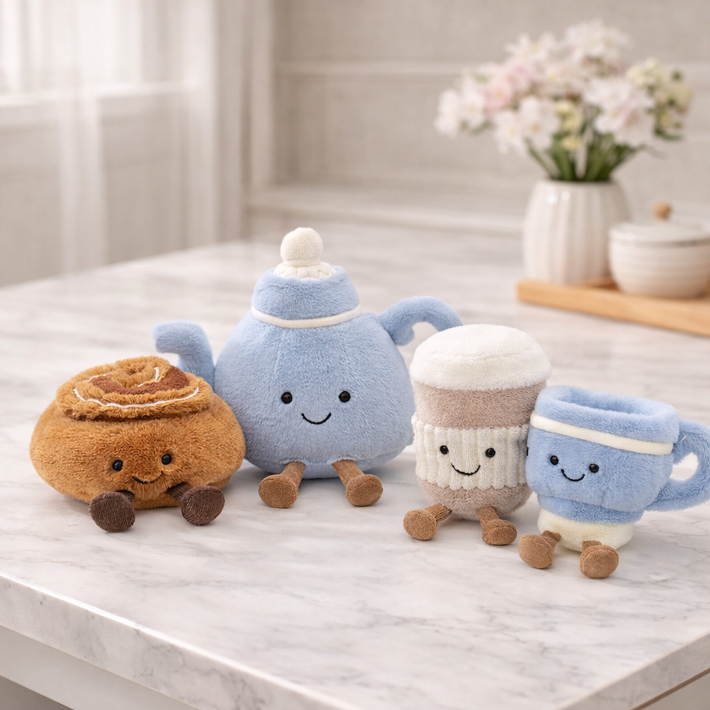 Kawaii teapot party buddies plush toys for toddlers — CC's Sensory Play Australia