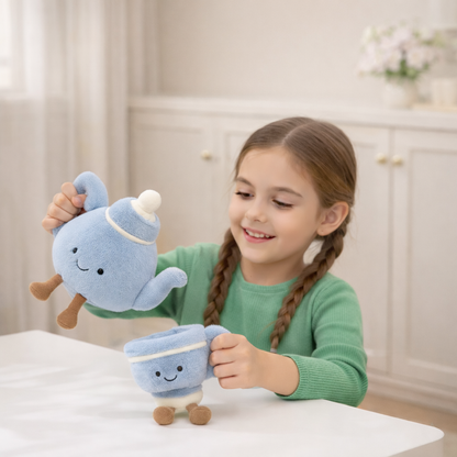 Kawaii teapot party buddies plush toys for toddlers — CC's Sensory Play Australia