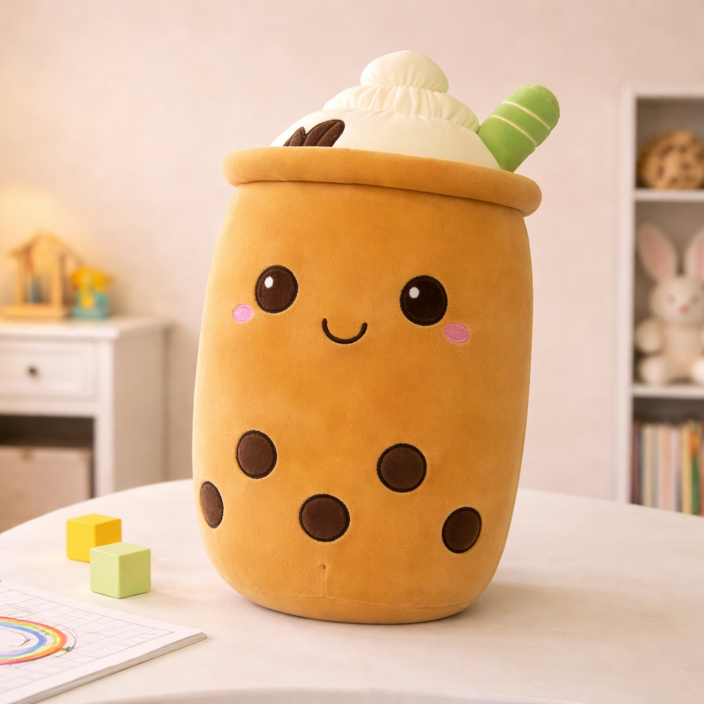 Giant boba drink buddy plush toy for kids — CC's Sensory Play Australia