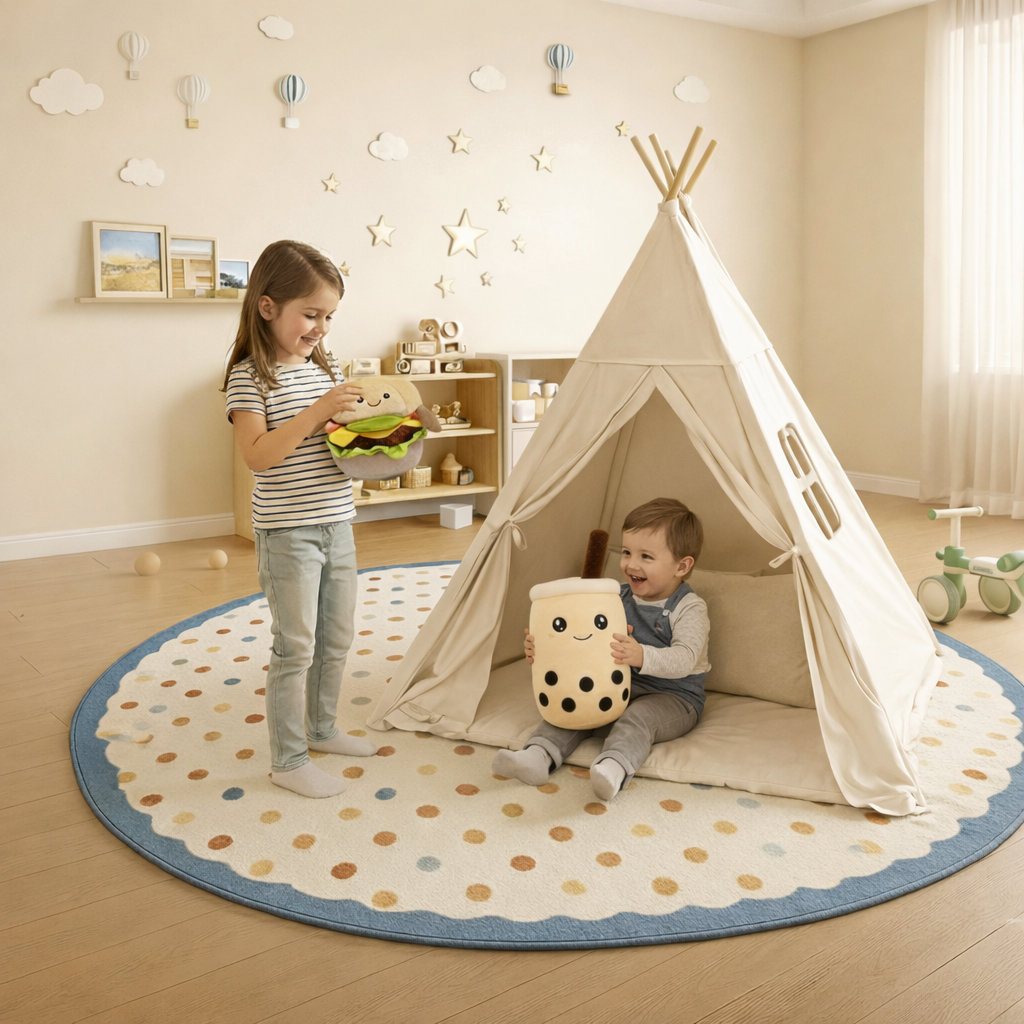 Round washable kids play mat for babies and toddlers — CC's Sensory Play Australia