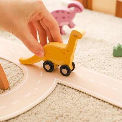 Wooden Montessori dinosaur playset for toddlers — CC's Sensory Play Australia
