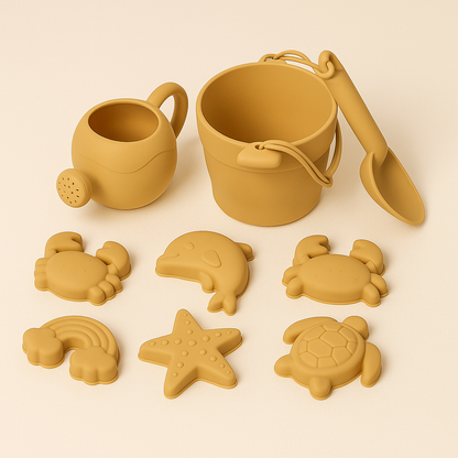 Silicone beach bucket set for kids sand and water play — CC's Sensory Play Australia