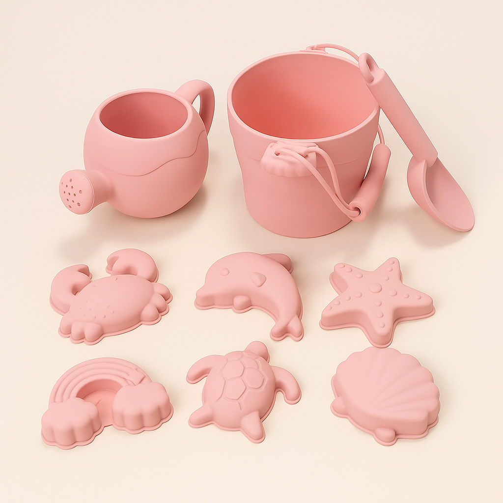 Silicone beach bucket set for kids sand and water play — CC's Sensory Play Australia