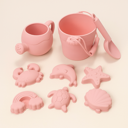 Silicone beach bucket set for kids sand and water play — CC's Sensory Play Australia