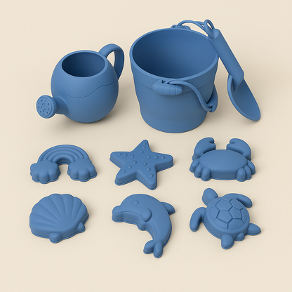 Silicone beach bucket set for kids sand and water play — CC's Sensory Play Australia