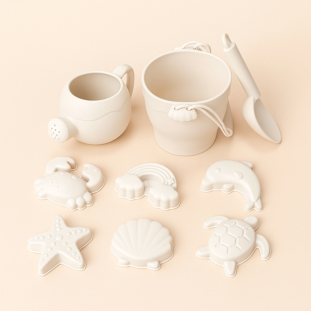 Silicone beach bucket set for kids sand and water play — CC's Sensory Play Australia