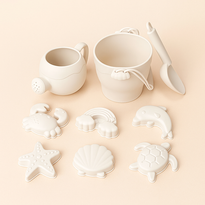 Silicone beach bucket set for kids sand and water play — CC's Sensory Play Australia