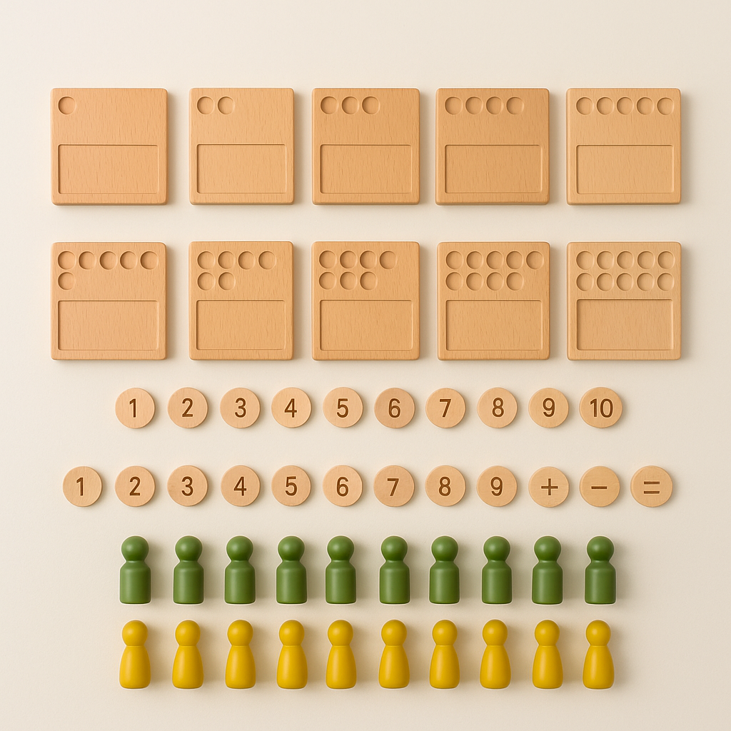 Montessori wooden counting board number learning toy for toddlers — CC's Sensory Play Australia