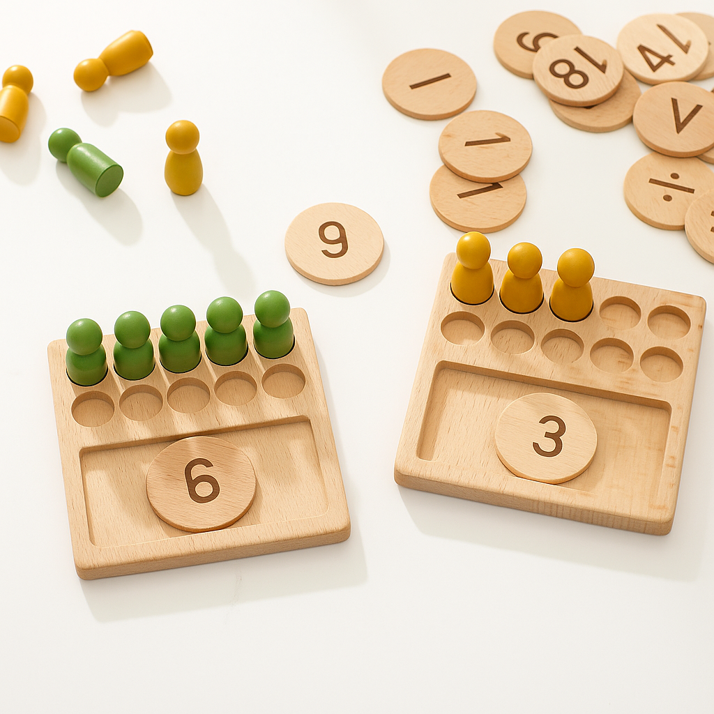 Montessori wooden counting board number learning toy for toddlers — CC's Sensory Play Australia