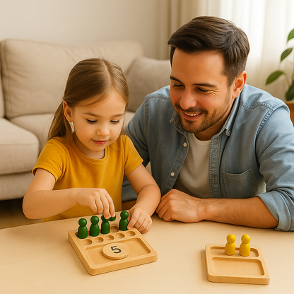 Montessori wooden counting board number learning toy for toddlers — CC's Sensory Play Australia