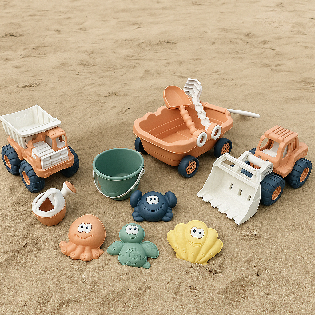 Beach sand truck and digger play set for kids outdoor play — CC's Sensory Play Australia