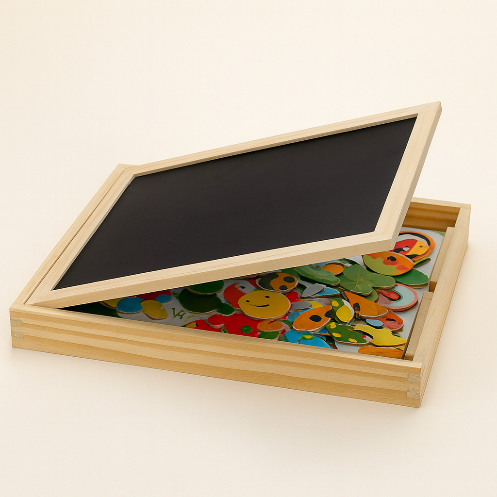 Wooden magnetic drawing and puzzle learning board for kids — CC's Sensory Play Australia