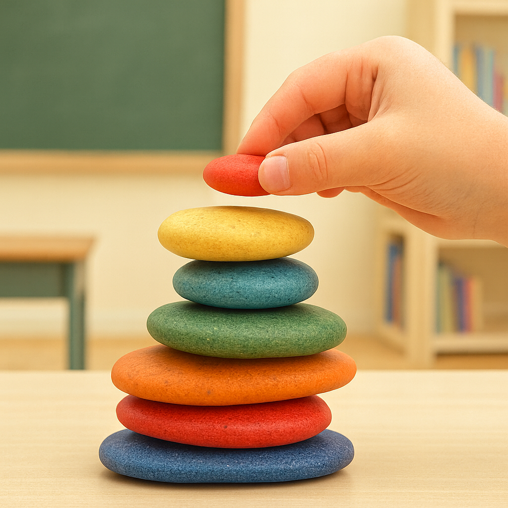 Montessori rainbow pebbles counting and sorting learning set — CC's Sensory Play Australia