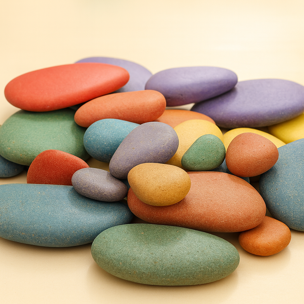 Montessori rainbow pebbles counting and sorting learning set — CC's Sensory Play Australia