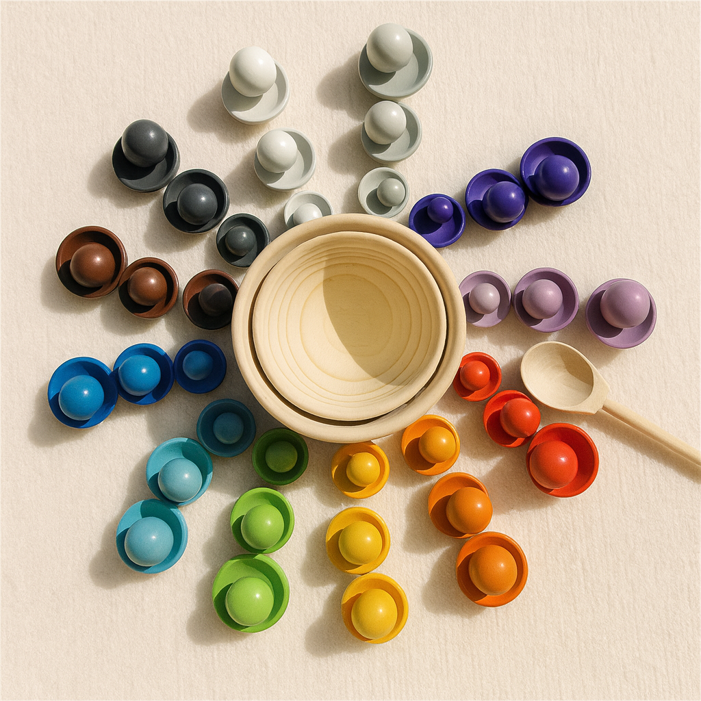 Montessori Wooden Rainbow Playset