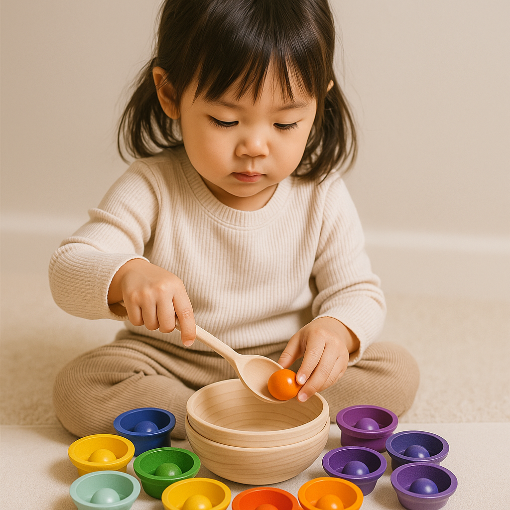 Montessori Wooden Rainbow Playset