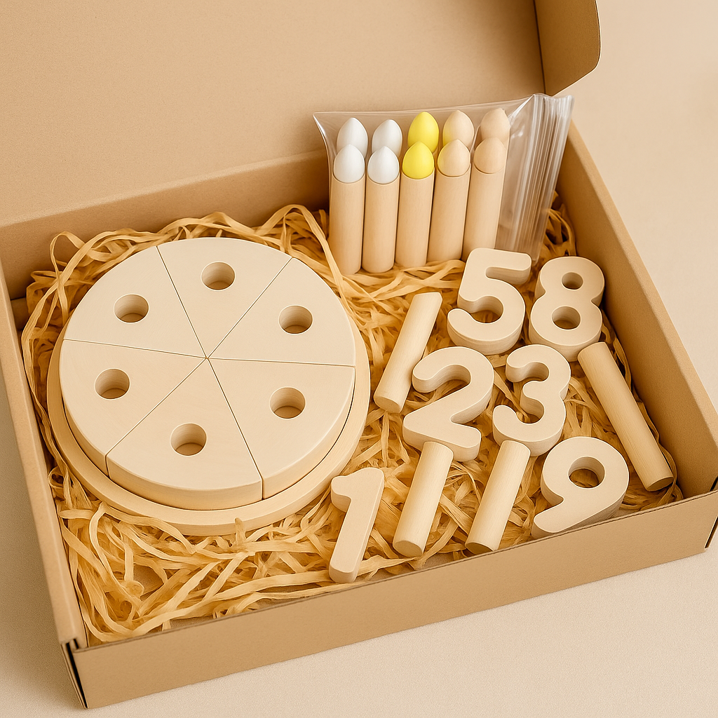 Wooden maths play cake counting toy for toddlers — CC's Sensory Play Australia