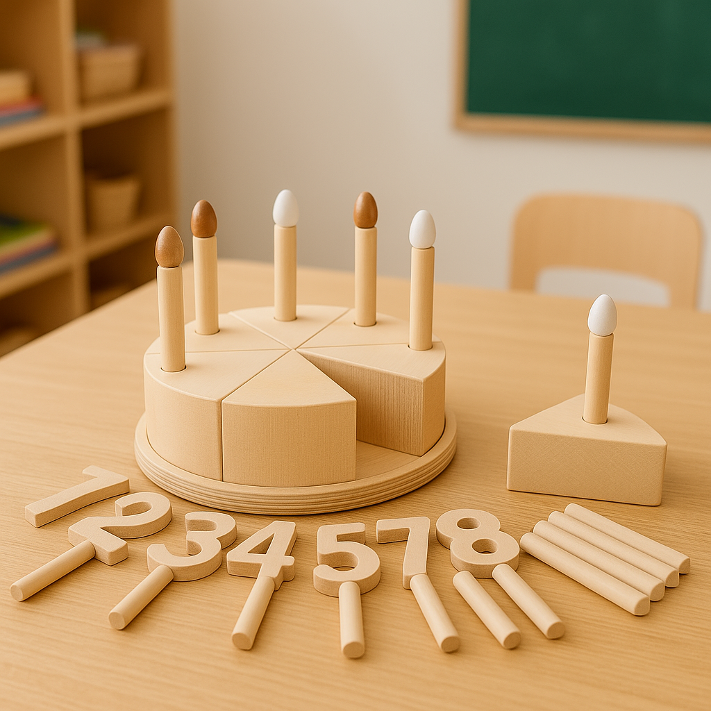 Wooden maths play cake counting toy for toddlers — CC's Sensory Play Australia