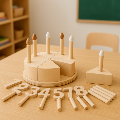 Wooden maths play cake counting toy for toddlers — CC's Sensory Play Australia