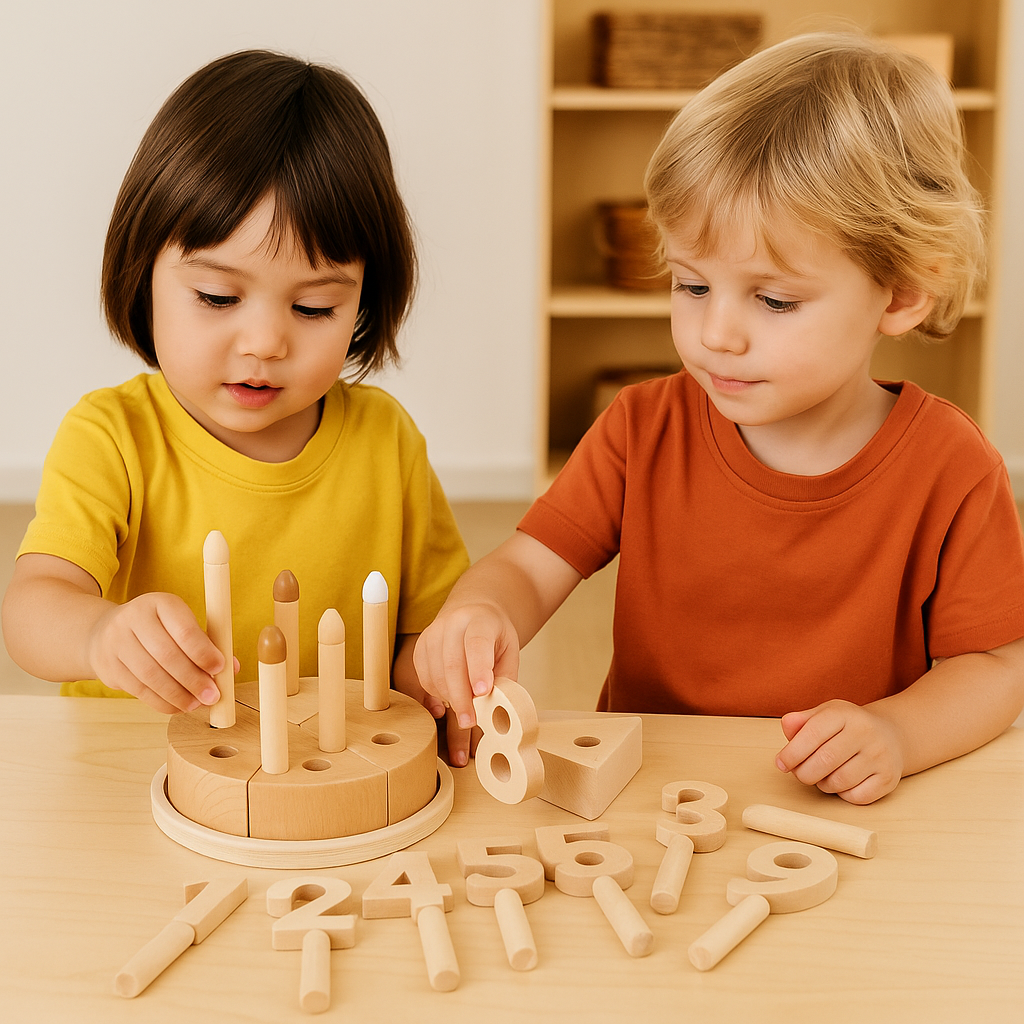 Wooden maths play cake counting toy for toddlers — CC's Sensory Play Australia