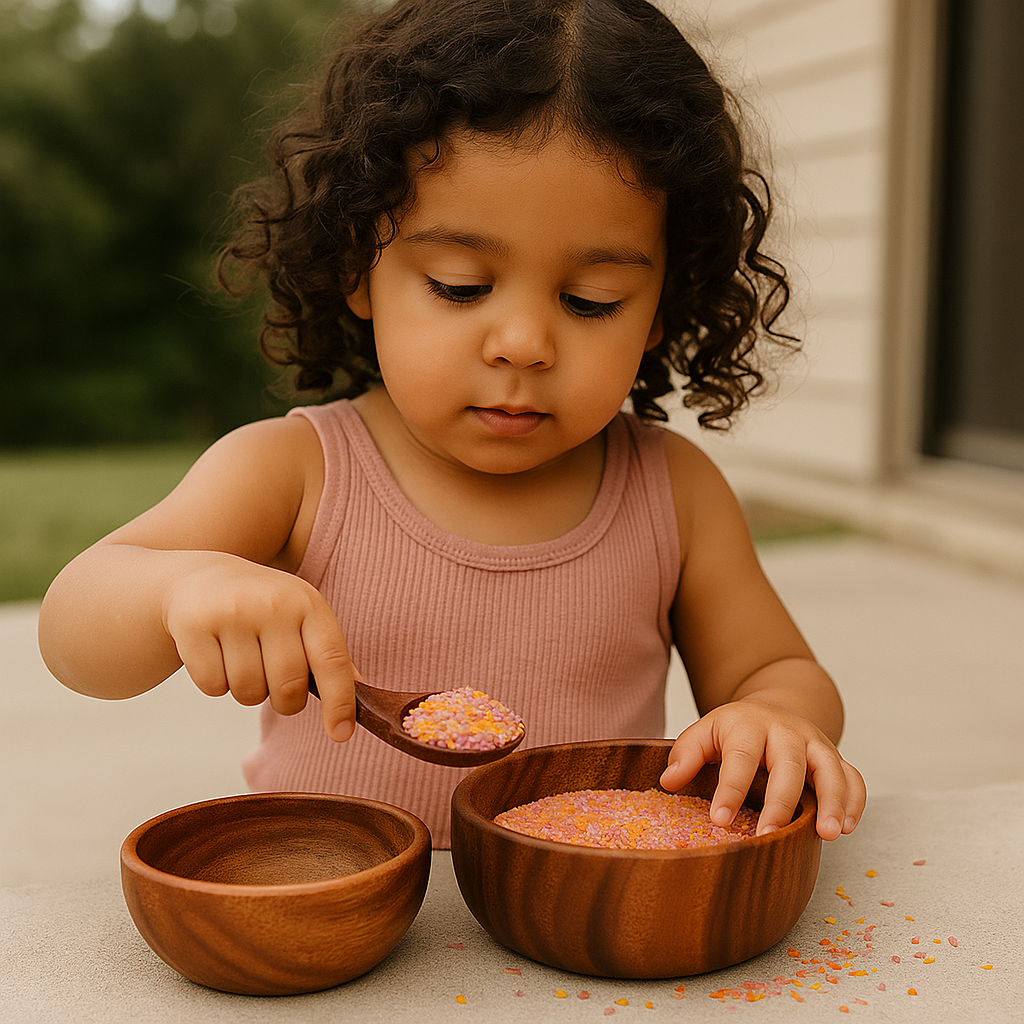 Montessori wooden scoop sensory tools for toddlers — CC's Sensory Play Australia