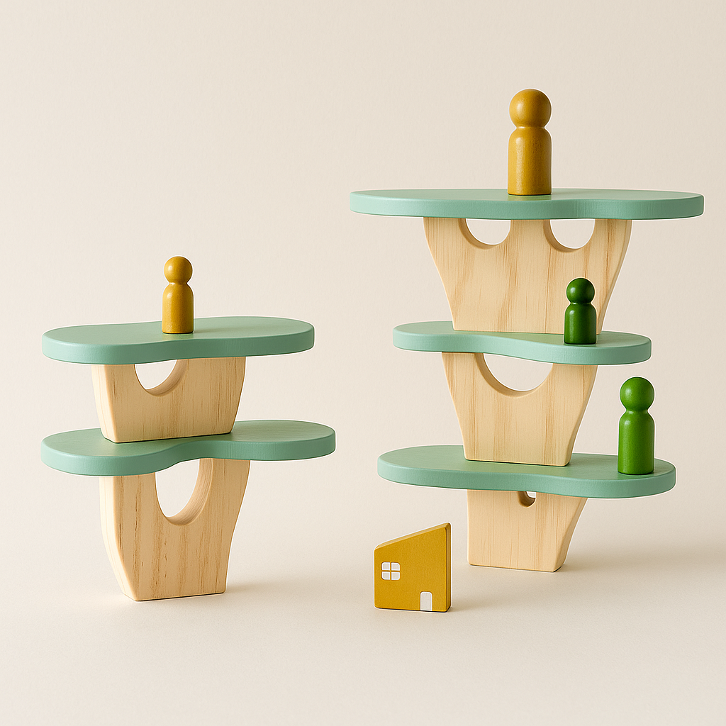Montessori wooden stacking tree toy for toddlers — CC's Sensory Play Australia
