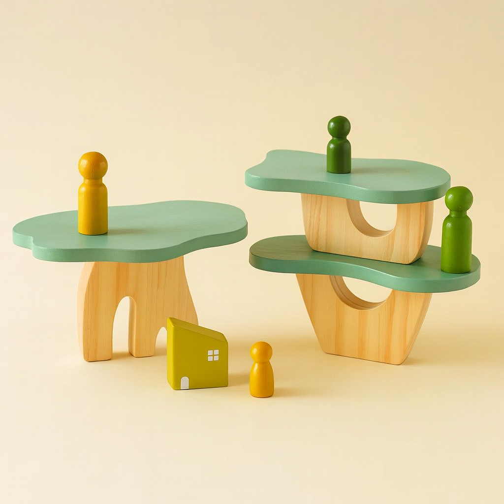 Montessori wooden stacking tree toy for toddlers — CC's Sensory Play Australia