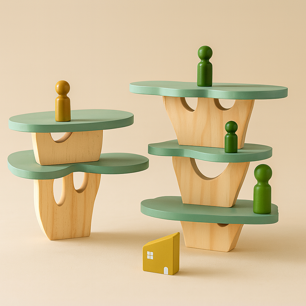 Montessori wooden stacking tree toy for toddlers — CC's Sensory Play Australia