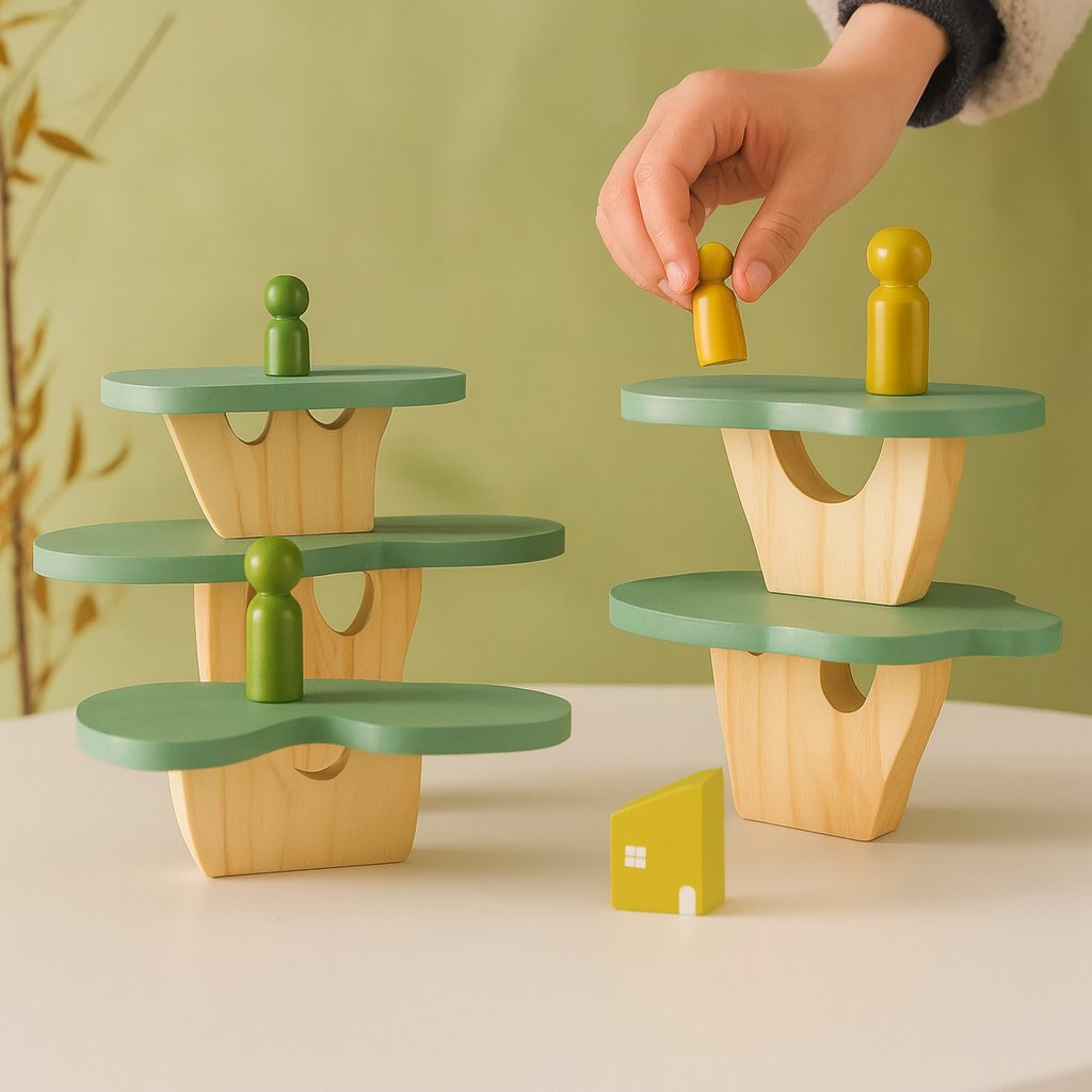 Montessori wooden stacking tree toy for toddlers — CC's Sensory Play Australia