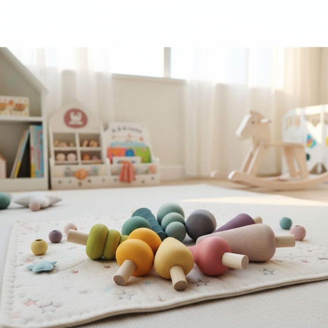 Montessori wooden play set for toddlers fine motor learning — CC's Sensory Play Australia