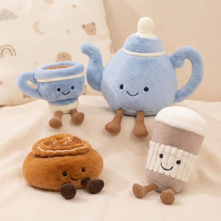 Kawaii teapot party buddies plush toys for toddlers — CC's Sensory Play Australia