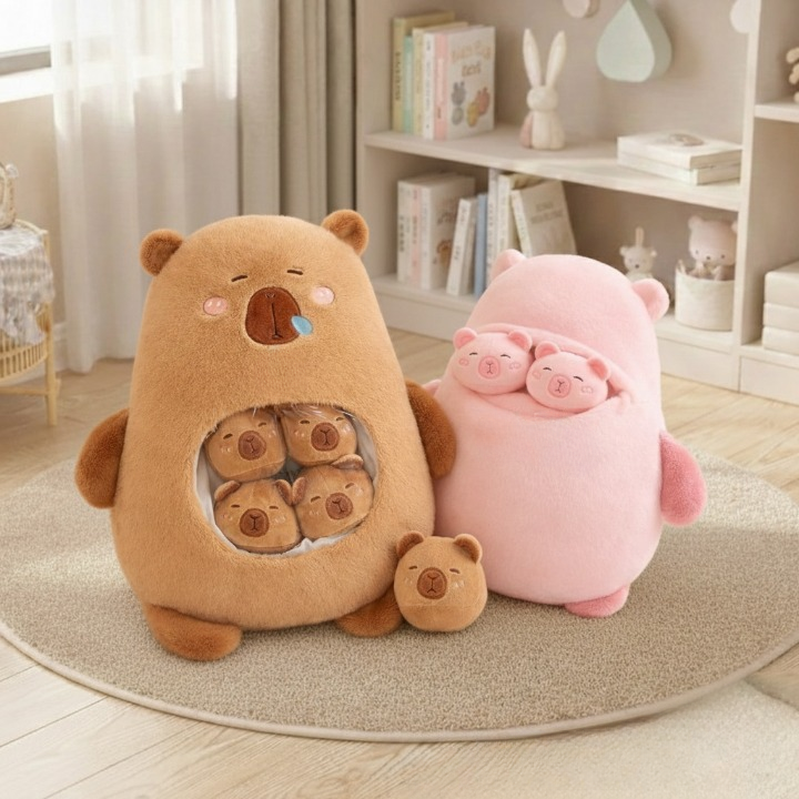 Capybara family plush set for kids — CC's Sensory Play Australia