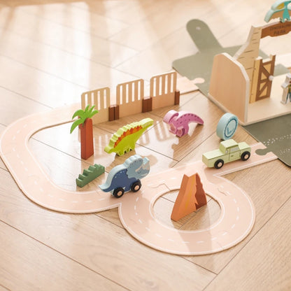 Wooden Montessori dinosaur playset for toddlers — CC's Sensory Play Australia