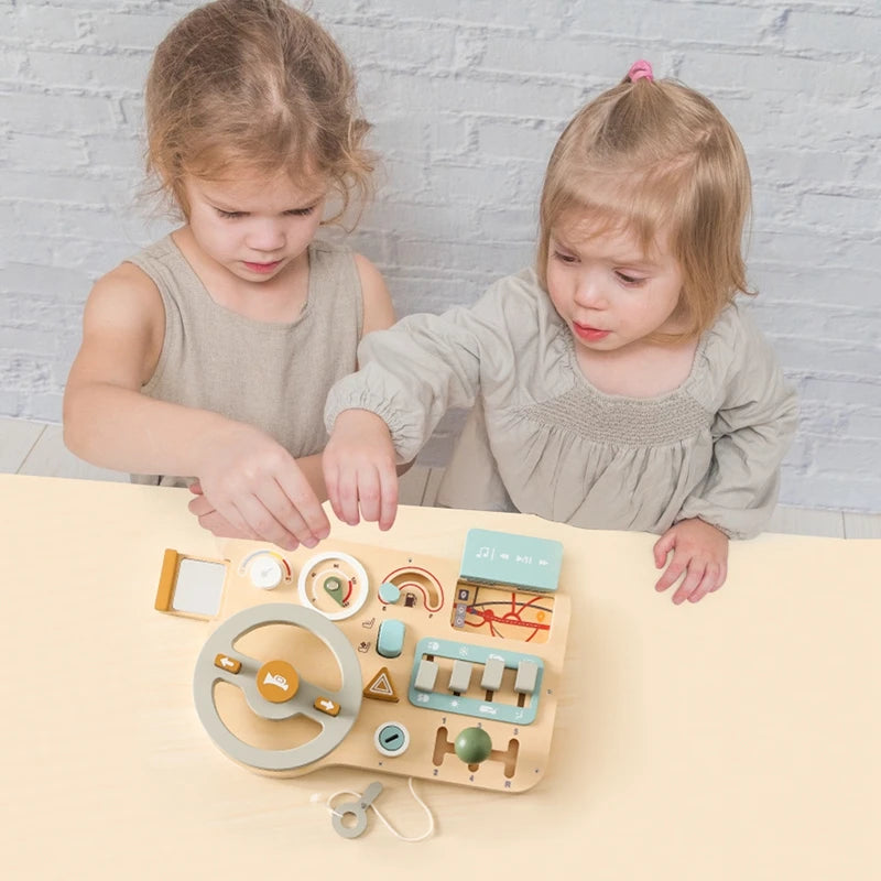 Montessori wooden car steering board for sensory tray play — CC's Sensory Play Australia