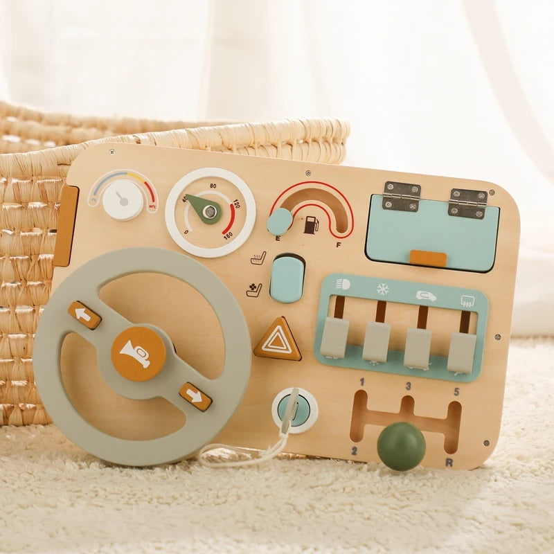 Montessori wooden car steering board for sensory tray play — CC's Sensory Play Australia