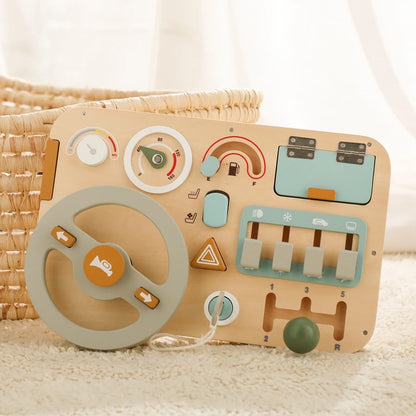 Montessori wooden car steering board for sensory tray play — CC's Sensory Play Australia