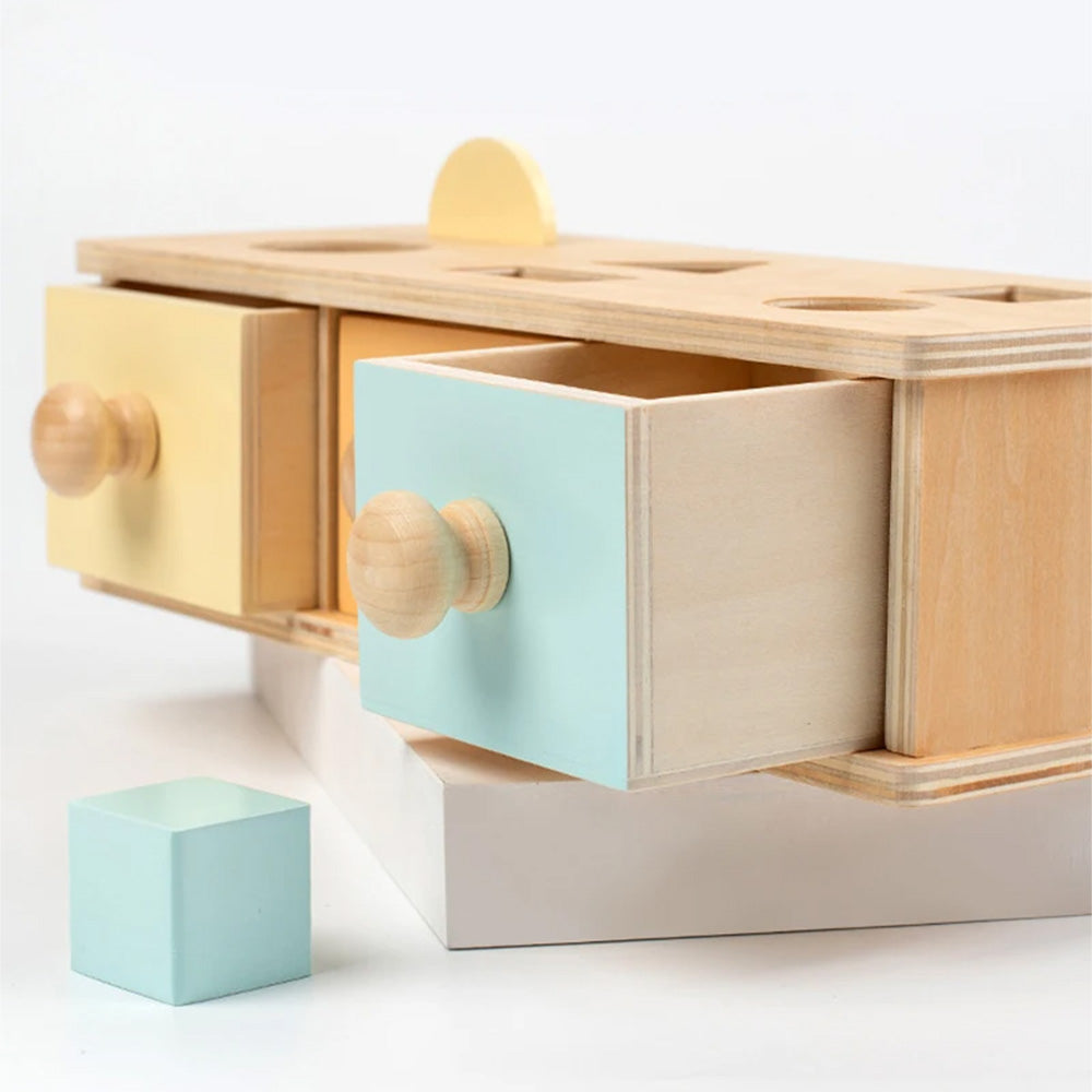 Montessori Wooden Shape Sorting Drawer