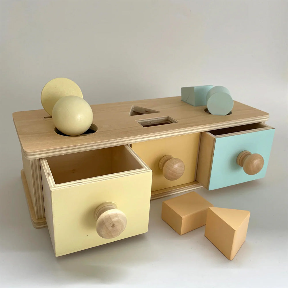 Montessori Wooden Shape Sorting Drawer