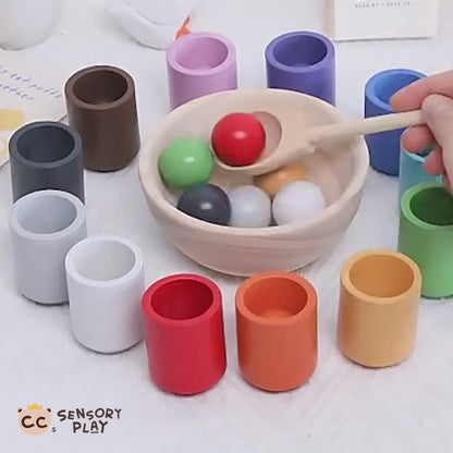 Montessori Wooden Rainbow Playset